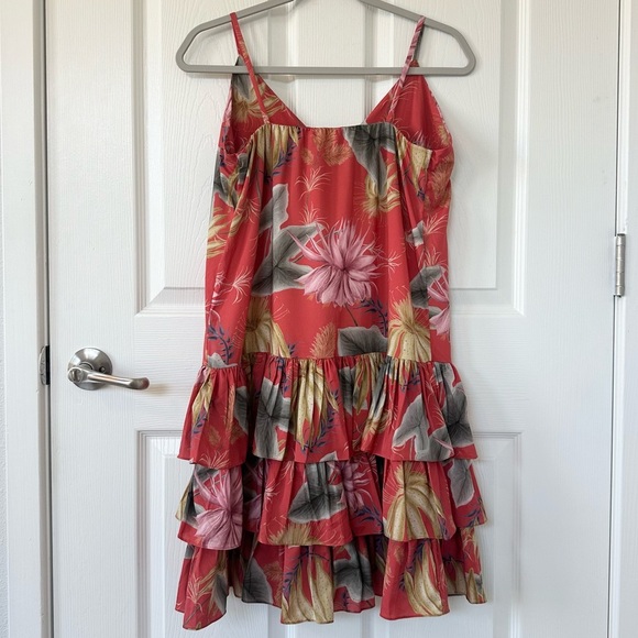 Eugenia Fernandez Tropical Floral Tiered Mini Ruffle Dress - Picture 2 of 6